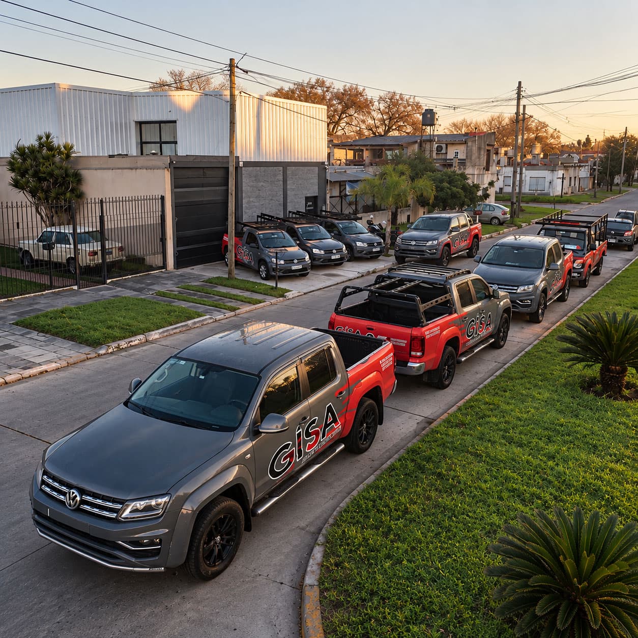 Flota de camionetas de Gisa Plegados